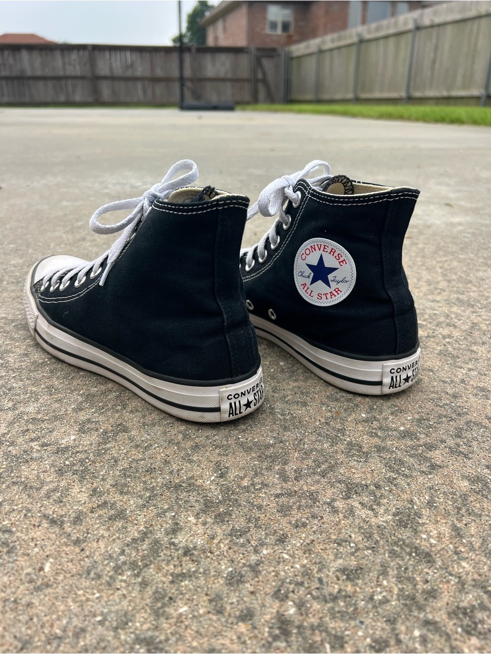 Converse Black & White High Top Sneakers - Picture 4 of 8